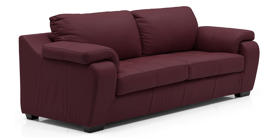 Tribunal Leather Sofa (Wine)